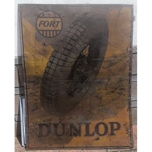 332 - A rare and early Dunlop Fort tyre sign, 121 x 91 cm