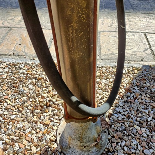 334 - A vintage skeleton fuel pump E245, most likely Gilbert & Barker, garage fresh, 215 cm high