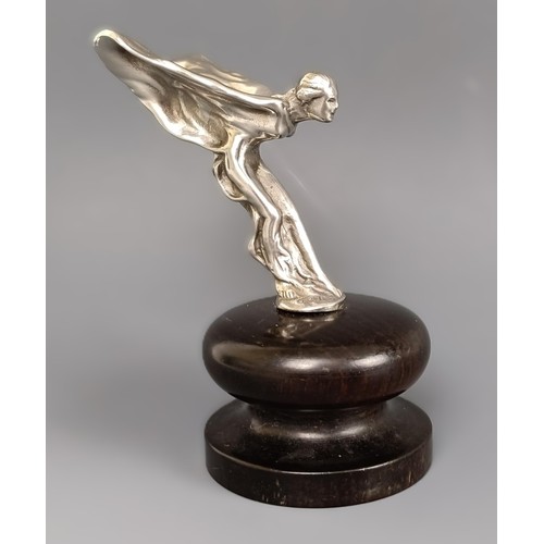 376 - A rare petit Spirit of Ecstasy mascot, as issued by Rolls-Royce, as a retirement award, nickel plate... 