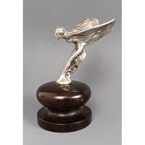 376 - A rare petit Spirit of Ecstasy mascot, as issued by Rolls-Royce, as a retirement award, nickel plate... 