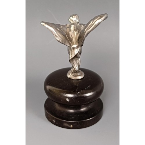 376 - A rare petit Spirit of Ecstasy mascot, as issued by Rolls-Royce, as a retirement award, nickel plate... 