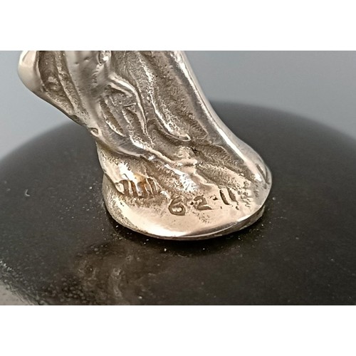 376 - A rare petit Spirit of Ecstasy mascot, as issued by Rolls-Royce, as a retirement award, nickel plate... 