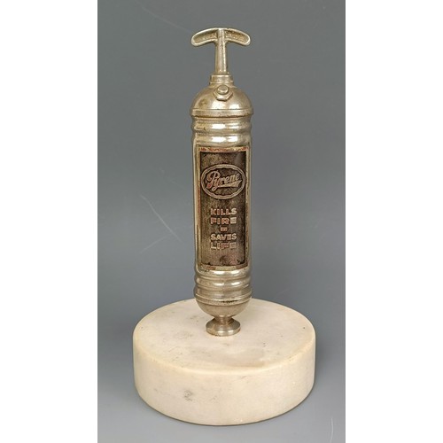 377 - An unusual Pyrene Fire Extinguisher radiator mascot, circa 1920s, understood to have been fitted to ... 