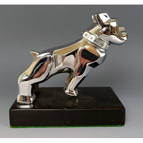 409 - A Mack Bulldog lorry mascot, polished, Design Patent 87931, on a modern stand, 12 cm high Provenance... 