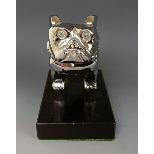 409 - A Mack Bulldog lorry mascot, polished, Design Patent 87931, on a modern stand, 12 cm high Provenance... 