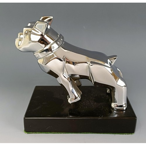 409 - A Mack Bulldog lorry mascot, polished, Design Patent 87931, on a modern stand, 12 cm high Provenance... 