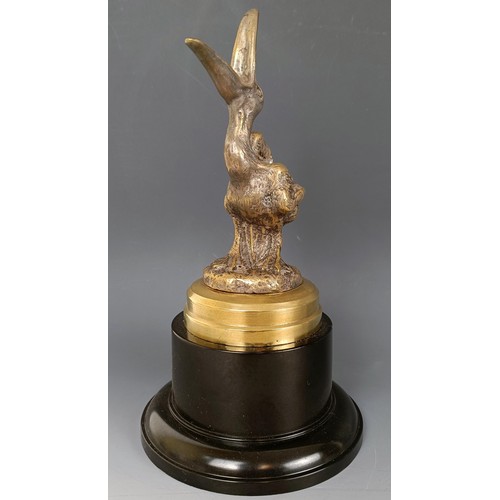 414 - A brass Pelican mascot, by Antoine Bofill, circa 1920s, signed Bofill and with some traces of origin... 