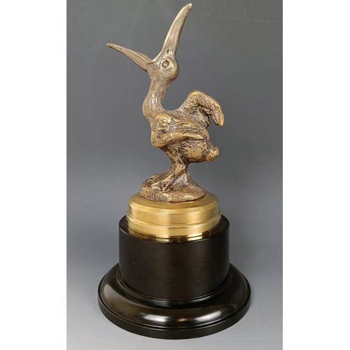 414 - A brass Pelican mascot, by Antoine Bofill, circa 1920s, signed Bofill and with some traces of origin... 