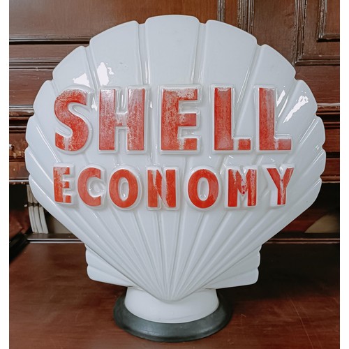 182 - A shell opaque glass globe, Shell Economy, 43.5 cm high