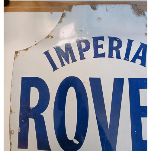 211 - An enamel sign, of shield shape, Imperial Rover and Meteor Cycles, 43 cm wide Provenance: From the e... 