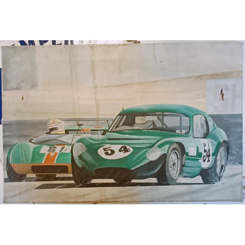 212 - Andy Danks, Nicholas Overall in a McLaren M1C, at Goodwood, oil on canvas, signed and dated 1984, 44... 