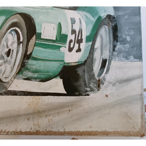 212 - Andy Danks, Nicholas Overall in a McLaren M1C, at Goodwood, oil on canvas, signed and dated 1984, 44... 