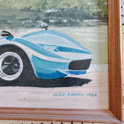 212 - Andy Danks, Nicholas Overall in a McLaren M1C, at Goodwood, oil on canvas, signed and dated 1984, 44... 