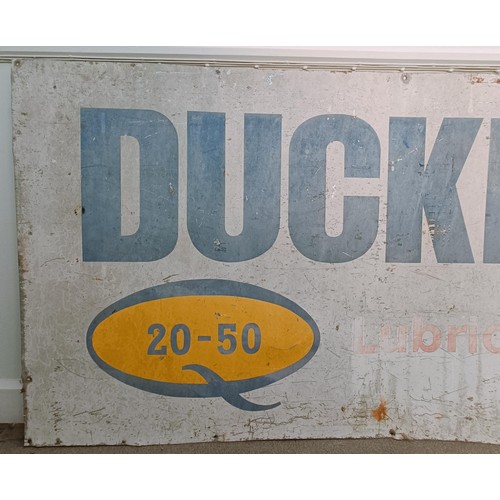 308 - A large Super Dry Hi-Grade Oil Filters sign, 120 x 129 cm, and a Duchka(ms) metal sign 99 x 174 cm (... 