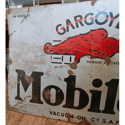 218 - An enamel sign, Mobiloil Gargoyle Vacuum Oil Co SAF, 120 cm wide Provenance: From the estate of the ... 