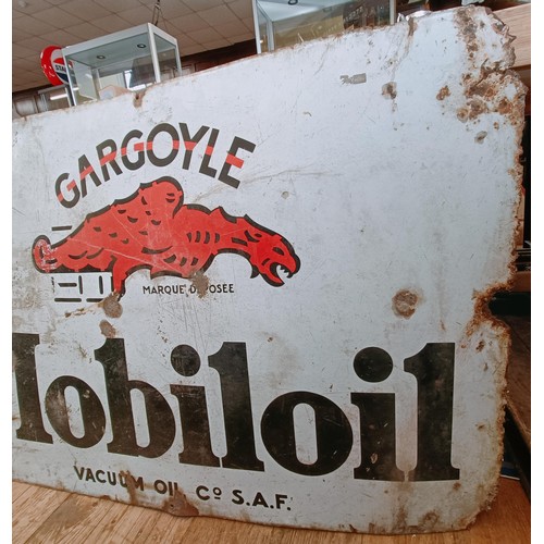 218 - An enamel sign, Mobiloil Gargoyle Vacuum Oil Co SAF, 120 cm wide Provenance: From the estate of the ... 