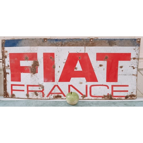 231 - An enamel double sided sign, Fiat France, 90 cm wide Provenance: From the estate of the late Nick Ba... 