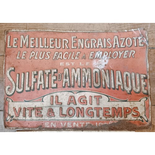 228 - A metal sign, Loterie Nationale, 40 cm wide, and two other metal signs (3) Provenance: From the esta... 