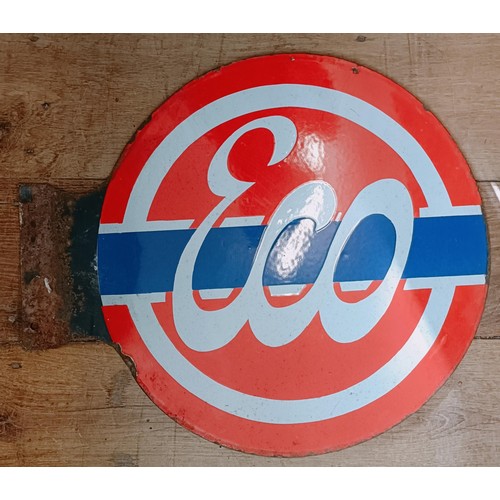 264 - A double sided enamel sign, Eco, 57.5 cm wide Provenance: From the estate of the late Nick Baldwin