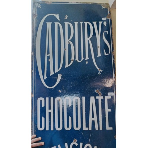 245 - A large enamel sign Cadbury's Chocolate Delicious & Wholesome Always Ask For Cadbury's, Imperial... 