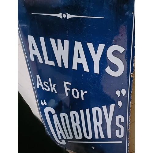 245 - A large enamel sign Cadbury's Chocolate Delicious & Wholesome Always Ask For Cadbury's, Imperial... 