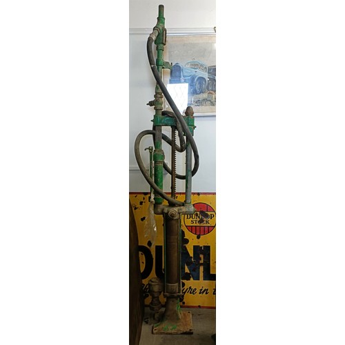 335 - A Gilbert & Barker vintage skeleton fuel pump, garage fresh, 199 cm high