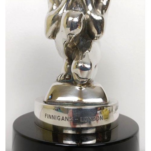 378 - A Speed God 1920s mascot, as produced for Finnigans Motor Accessories of London, nickel-plated with ... 