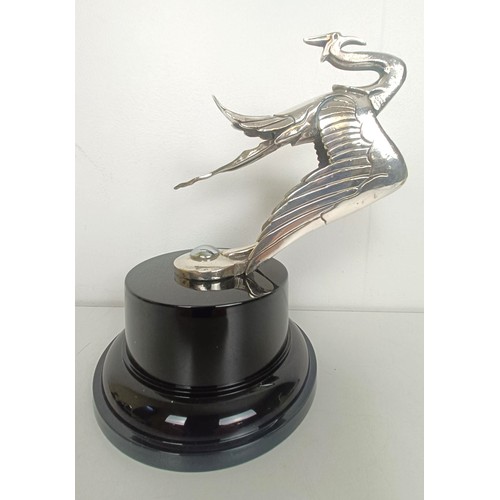 415 - A Cygne Sauvage accessory mascot, after Frederick Bazin, 1920s, nickel silver plated bronze, in the ... 