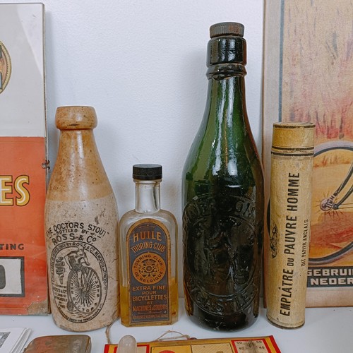 440 - A good group of assorted bicycle related items and ephemera, including pottery plates (box) Provenan... 