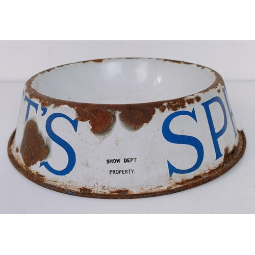 441 - An enamel dog bowl, Spratt's Show Dept Property, 27 cm diameter Provenance: From the estate of the l... 