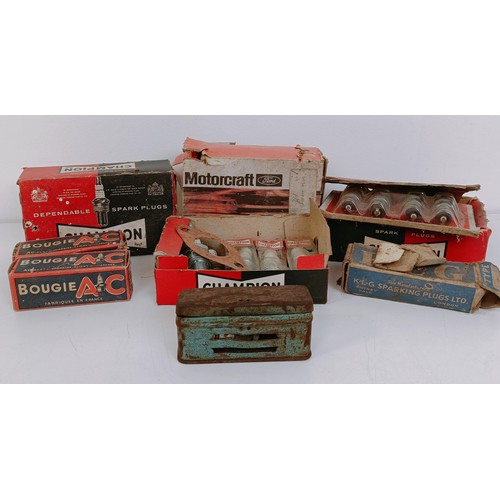 446 - Assorted new old stock Champion and other spark plugs, some in packaging (box) Provenance: From the ... 