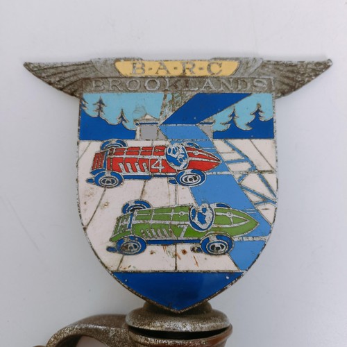 467 - A BARC Brooklands enamel car badge, No 881, generally dirty, some loss