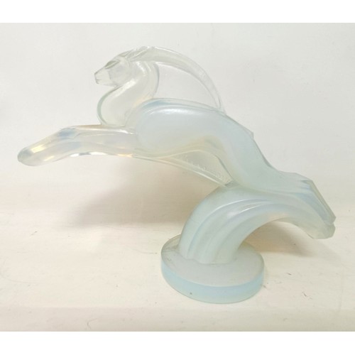 431 - A Sabino Leaping Gazelle opalescent glass car accessory mascot, 10.5 cm high