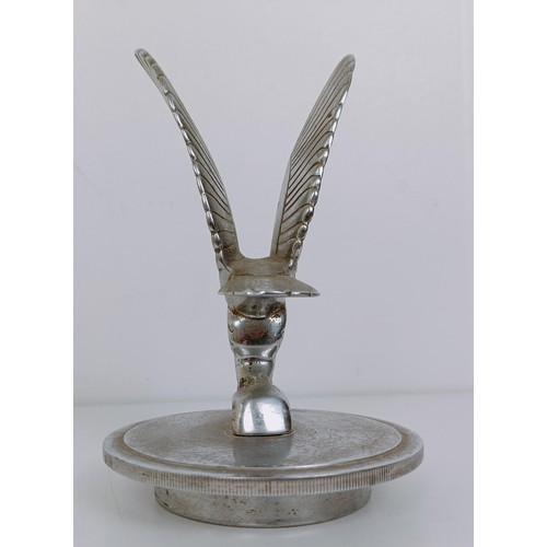 478 - A chrome plated car mascot, possibly a Silver Eagle from an Alvis