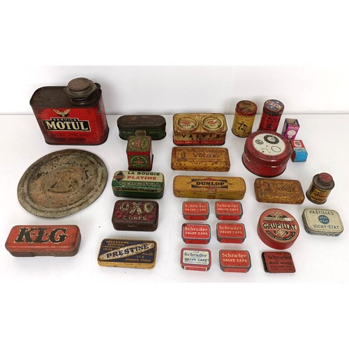 438 - Assorted motoring related and other advertising tins and boxes (box) Provenance: From the estate of ... 