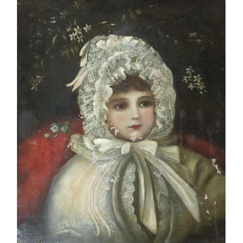 612 - Early 20th century, English school, portrait of a child, oil on canvas, 51 x 43 cm