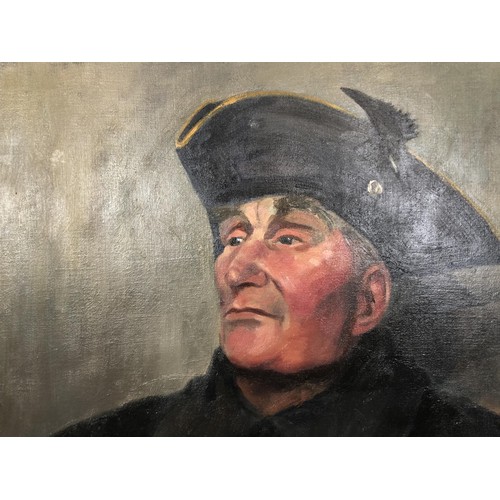 627 - Phyllis Blair, portrait of an old soldier, 62 x 51 cm, and a 20th century, English school, portrait ... 