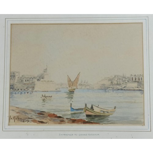 647 - Continental school, Venice scene, watercolour, indistinctly signed, 17 x 22 cm, and three others (4)