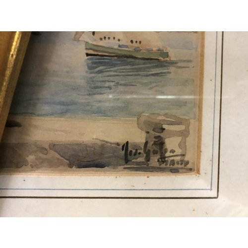 647 - Continental school, Venice scene, watercolour, indistinctly signed, 17 x 22 cm, and three others (4)