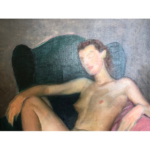 656 - Attributed to Boris Chaliapin (1904-1979) study of a nude, oil on canvas, 51 x 40 cm Provenance:  Co... 