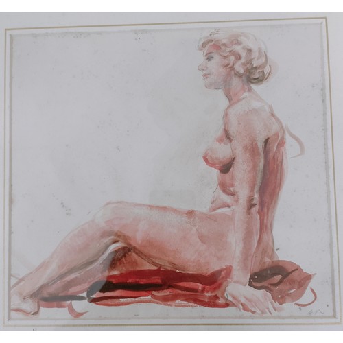 622 - Eustace Nash (British 1887-1969), Study of a nude, watercolour, initialled, 24 x 25 cm, Tamar Galler... 