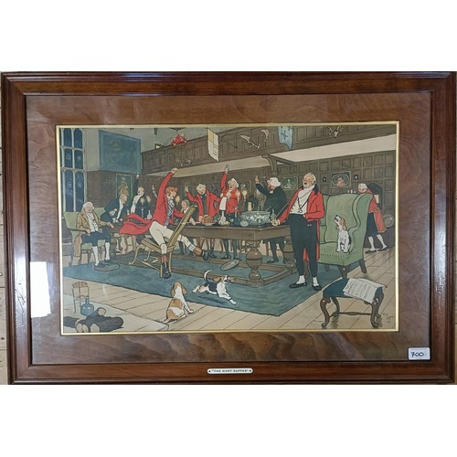 700 - After Cecil Aldin, a set of four prints, The Hunt Supper, Revoked, The Hunt Breakfast, and Mated, ea... 