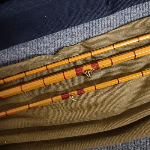 703 - A Hardy  Palakona, A.H.E. Wood 10ft with spare tip section, and bayonet connections,