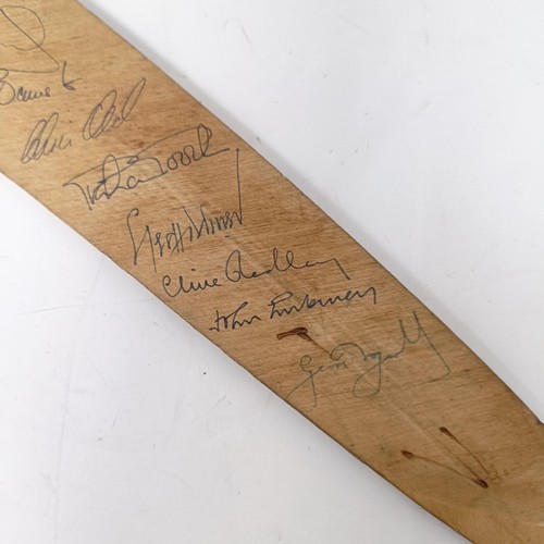 718 - A boomerang, signed by England Cricket Touring Team of Australia, 1978-1979, signatures to include D... 