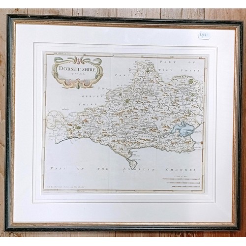 780 - A map of Dorset Shire, by Robert Morden, 35 x 43 cm and a map of Middlesex, 40 x 43 cm (2)