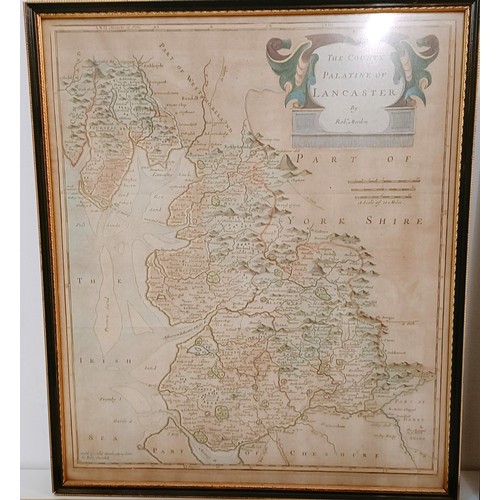 781 - A map of Dorchester, Dorset Shire, 20 x 26 cm, a map of Lancaster, by Robert Morden, 44 x 37 cm and ... 