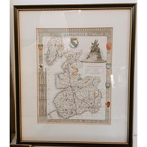 781 - A map of Dorchester, Dorset Shire, 20 x 26 cm, a map of Lancaster, by Robert Morden, 44 x 37 cm and ... 