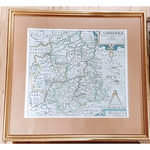 782 - A map of Cambridgeshire, 30 x 32 cm and assorted other maps (box)