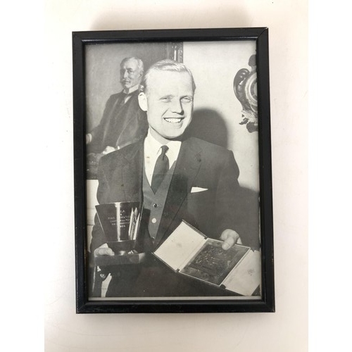 435 - Mike Hawthorn archive, including signed photographs, a Christmas card, 1958, two funeral service she... 