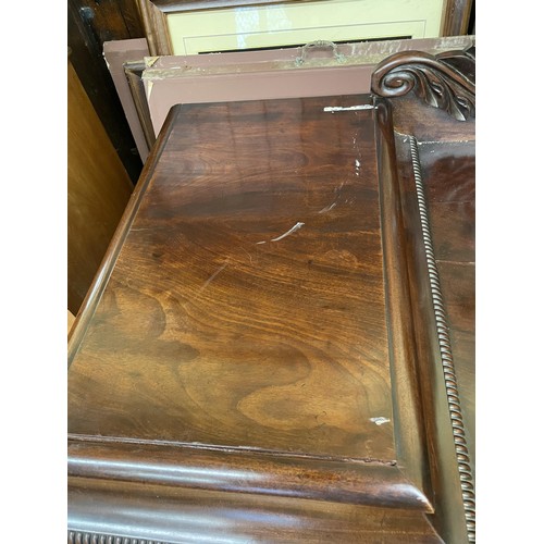 1023 - A Victorian mahogany pedestal sideboard, 190 cm wide